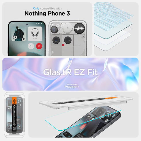 Spigen Nothing Phone (3) 螢幕保護貼 - Glas.tR EZ Fit (2入組)