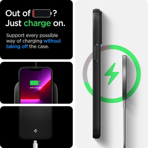 Spigen Mag Armor (MagFit) Compatible with MagSafe Designed for iPhone 13 Pro Case (2020) - Matte Black