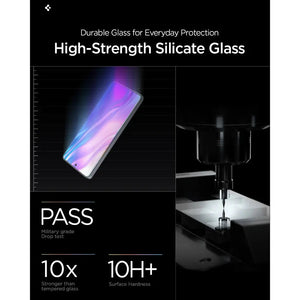 Spigen Galaxy S26 Screen Protector – GLAS.tR EZ Fit Pro (Anti-Reflection, 2 Pack) — product fit, construction or installation view 4