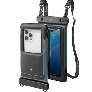 Spigen Universal Waterproof Phone Pouch (2 Pack) – Aqua Shield A611P — Matte Black, product view