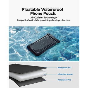 Spigen Universal Waterproof Phone Pouch (2 Pack) – Aqua Shield A611P — Matte Black, fit, construction or use view 3