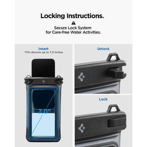 Spigen Universal Waterproof Phone Pouch (2 Pack) – Aqua Shield A611P — Matte Black, fit, construction or use view 7