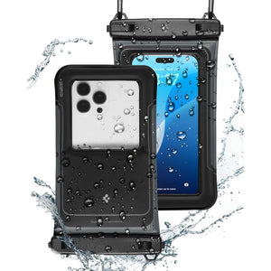 Spigen Universal Waterproof Phone Pouch (2 Pack) – Aqua Shield A611P — Matte Black, fit, construction or use view 8