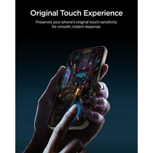 Spigen iPhone 18 Pro Screen Protector – GLAS.tR EZ Fit Pro HD, Offline Version – 2 Pack – Touch response
