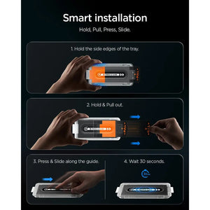 Spigen iPhone 18 Pro Max Screen Protector – GLAS.tR EZ Fit Pro HD, Offline Version – 2 Pack – Installation steps