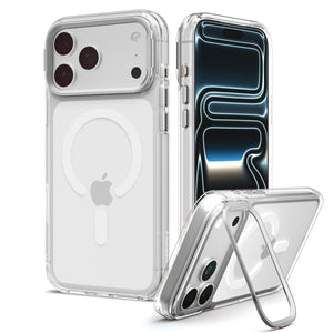Clear Silver Spigen iPhone 18 Pro Max / 17 Pro Max Phone Case – Ultra Hybrid Optik S (MagFit)