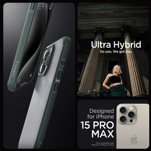 Spigen Ultra Hybrid case for iPhone 15 Pro Max in Frost Green – detail image 1