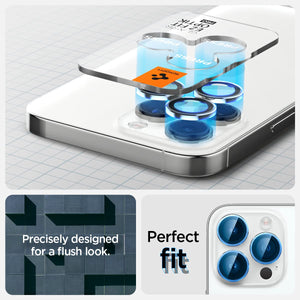 Spigen iPhone 17 Pro Max / 17 Pro Lens Protector – Optik Pro EZ Fit - Silver - AGL05599 - image 5