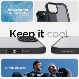 Spigen Ultra Hybrid case for iPhone 15 in Frost Black – detail image 2