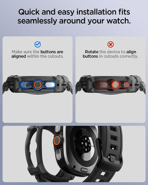 Spigen Galaxy Watch Ultra 2 47mm Case + Band - Rugged Armor Pro - Matte Black - image 5