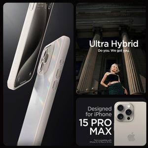 Spigen Ultra Hybrid case for iPhone 15 Pro Max in Natural Titanium – detail image 1