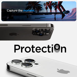 Spigen iPhone 17 Pro Max / 17 Pro Lens Protector – Optik Pro EZ Fit - Silver - AGL05599 - image 3