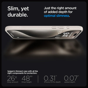 Spigen iPhone 15 Pro Max / 15 Pro / 15 Plus / 15 Case – Liquid Air - Natural Titanium