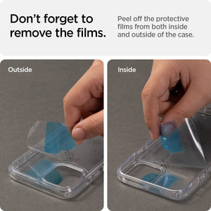 Spigen iPhone 13 Pro Max Case – Ultra Hybrid - protective film removal guidance