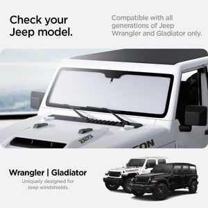 Spigen CryoShade Car Sunshade for Jeep Wrangler JL and Gladiator - Silver - image 2
