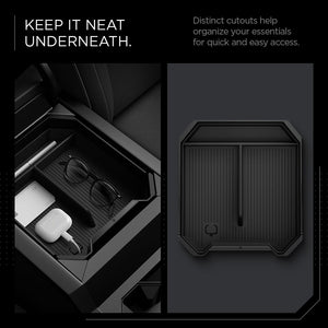 Spigen Cybertruck center console organizer fitment detail