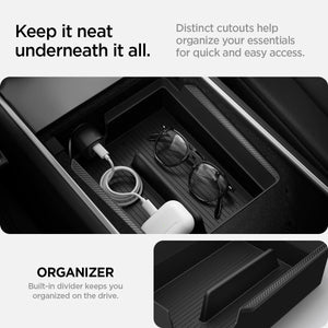 Spigen Tesla console organizer silicone padded compartments