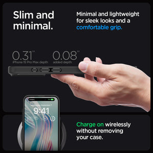 Spigen Ultra Hybrid case for iPhone 15 Pro Max in Matte Black – alternate detail 5