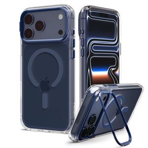 Clear Deep Blue Spigen iPhone 18 Pro Max / 17 Pro Max Phone Case – Ultra Hybrid Optik S (MagFit)