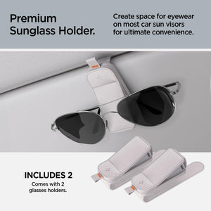 Spigen Car Visor Sunglasses Holder – SH101 Vegan Leather 2-Pack - Gray - image 2
