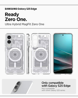 Spigen Galaxy S25 Edge Case - Ultra Hybrid MagFit - Zero One White - image 2