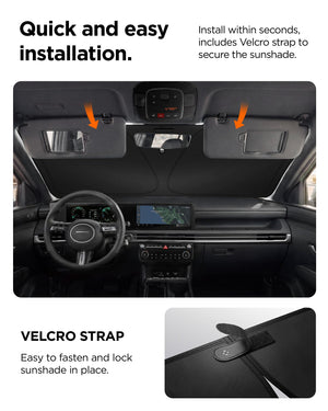 Spigen Universal Car Windshield Sunshade - Black - Small – 55 × 31.5 in - image 4