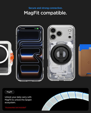 Spigen iPhone 17 Pro Max Ultra Hybrid Zero One MagFit case in Zero One White - MagFit compatibility