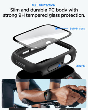 Spigen Thin Fit 360 Apple Watch SE 3/2 44mm Waterproof Case - Black - image 3