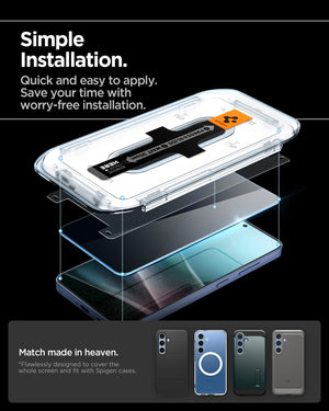 Spigen Galaxy S25 / S24 Privacy Screen Protector - Glas.tR EZ Fit (2 Pack) - Privacy - image 5