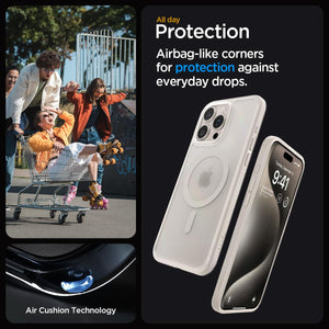 Spigen iPhone 15 Pro Max Case – Ultra Hybrid (MagFit) - Frost Natural Titanium - image 4