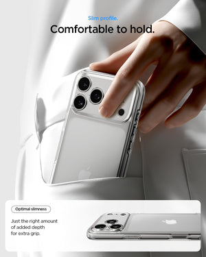 Spigen iPhone 17 Pro Ultra Hybrid case in Crystal Clear - slim profile
