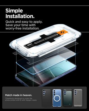 Spigen Galaxy S25 Plus / S24 Plus Screen Protector - Glas.tR EZ Fit Tempered Glass (2 Pack) - Clear - image 4