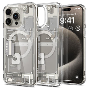 Spigen Ultra Hybrid Zero One (MagFit) case for iPhone 15 Pro in Zero One Natural Titanium – product image