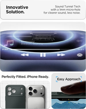 Spigen iPhone 17 Pro Liquid Air case in Abyss Green - speaker channel and Camera Control access