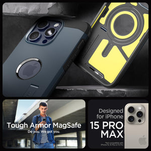 Spigen iPhone 15 Pro Max Case Tough Armor MagFit - Metal Slate - image 2
