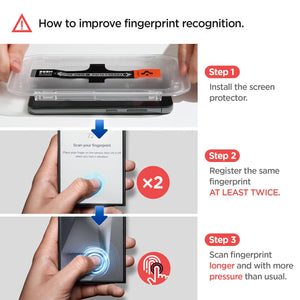 Spigen Galaxy S25 / S24 Privacy Screen Protector - Glas.tR EZ Fit (2 Pack) - Privacy - image 3