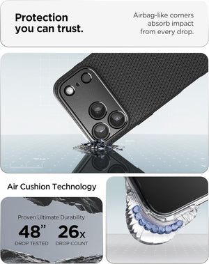 Spigen iPhone 17 Pro Liquid Air case in Matte Black - Air Cushion corner protection