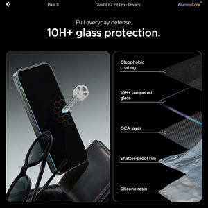 Spigen Pixel 11 Privacy Screen Protector – GLAS.tR EZ Fit Pro (2 Pack) - Privacy - image 7