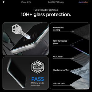 Spigen iPhone 18 Pro GLAS.tR EZ Fit | Privacy screen protector - 1 Pack - image 4