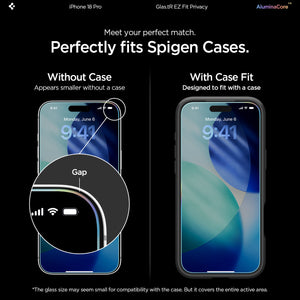 Spigen iPhone 18 Pro GLAS.tR EZ Fit | Privacy screen protector - 1 Pack - image 8