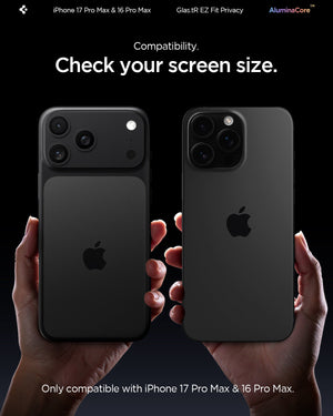 Spigen iPhone 17 Pro Max Screen Protector GLAS.tR EZ Fit (2 Pack) | Privacy view 3