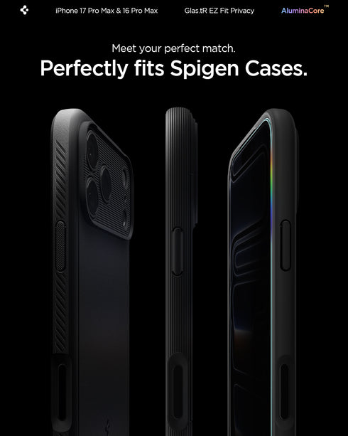 מגן מסך Spigen iPhone 16 Pro Max / 16 Pro – GLAS.tR EZ Fit | פרטיות