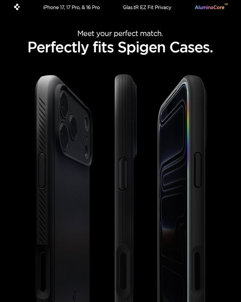Spigen iPhone 16 Pro Max / 16 Pro 螢幕保護貼 – GLAS.tR EZ Fit | 隱私保護