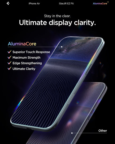 Spigen iPhone Air 螢幕保護貼 – GLAS.tR EZ Fit(2入裝)