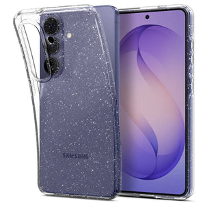 Spigen Galaxy S26 Liquid Crystal Glitter Crystal Quartz – front and back view of glitter case; phone not included