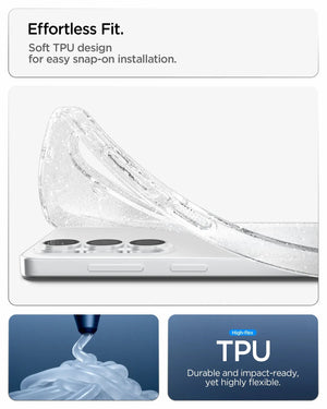 Spigen Galaxy S26 Liquid Crystal Glitter Crystal Quartz – flexible TPU case installation