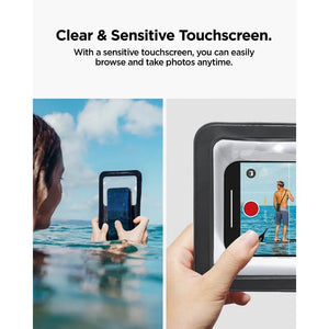 Spigen Universal Waterproof Phone Pouch – Aqua Shield A603 — Black, fit, construction or use view 3