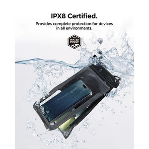 Spigen Universal Waterproof Phone Pouch – Aqua Shield A603 — Black, fit, construction or use view 4