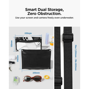 Spigen Universal Waterproof Crossbody Bag – Aqua Shield A640 — Black, fit, construction or use view 3