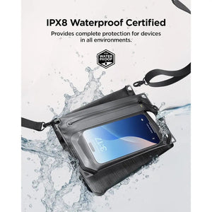 Spigen Universal Waterproof Crossbody Bag – Aqua Shield A640 — Black, fit, construction or use view 6
